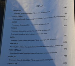 Цены в Берлине на еду в ресторанах, Цены в пиццерии